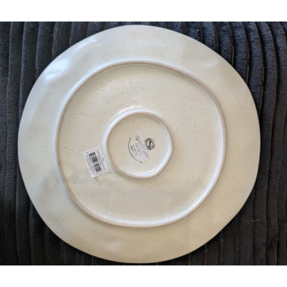 Jamie Repeat Pumpkin Fall Leaf Dinner Plate Spectrum Designz Pottery 10.5”
